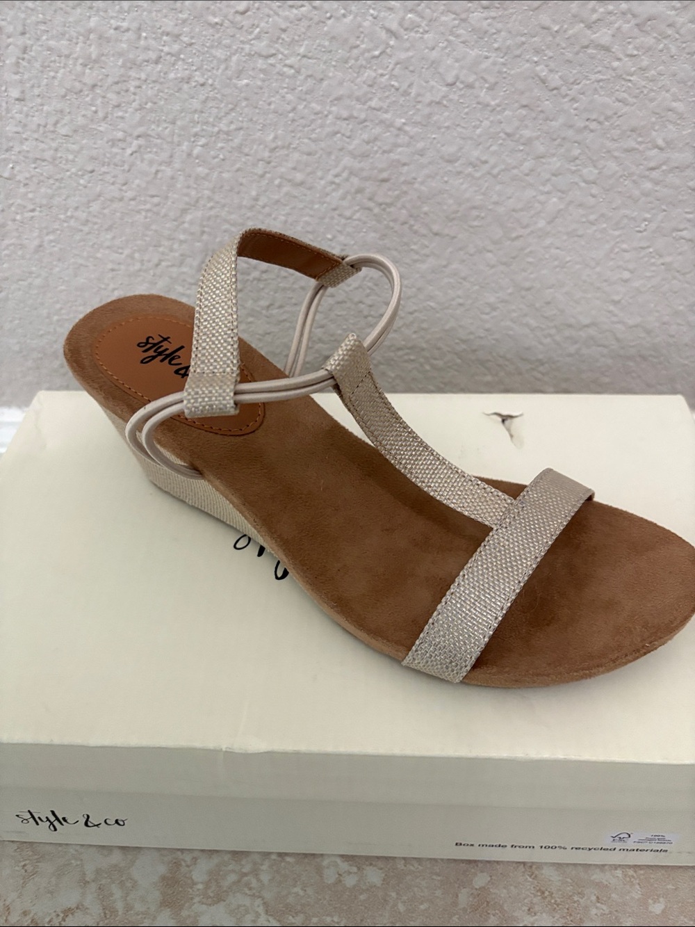 T-Strap Wedge Sandals